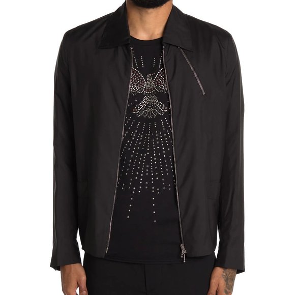 NWT VALENTINO Men’s Black Silk Shacket Jacket – Lightweight Luxe Layering Piece - Picture 1 of 16